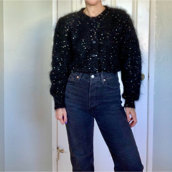 Vintage Carducci cardigan sweater, black, size small - Picture 6 of 16